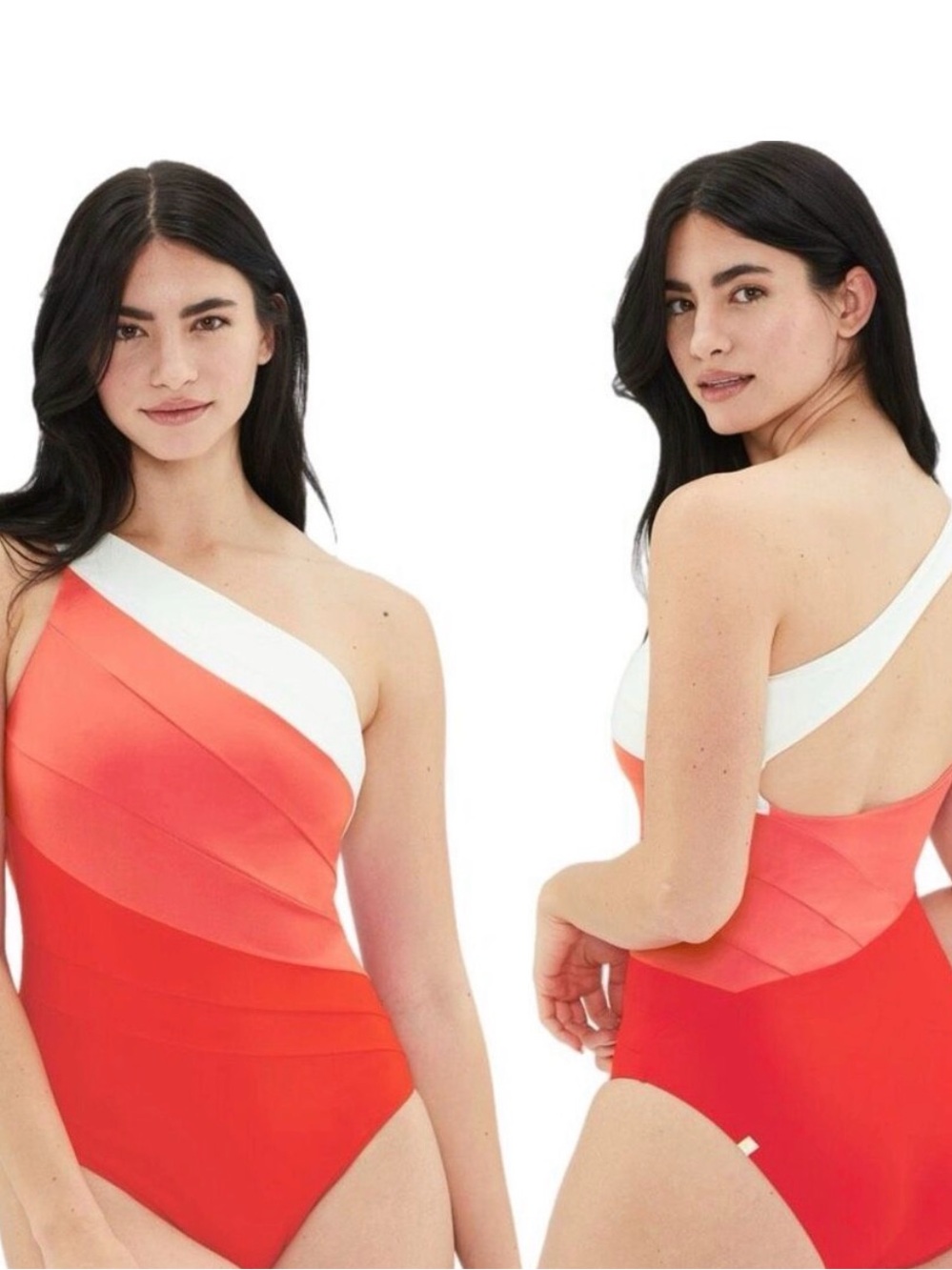 Summersalt Sidestroke Swimsuit Grapefruit Coral & White Sand size 4